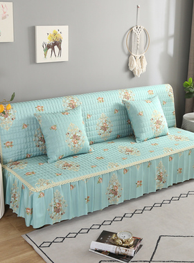 折叠弹力沙发床套罩简易无扶手沙发套床裙款四季防滑沙发巾可定制
