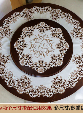 大圆桌布布艺欧式美式中式圆形刺绣花茶几盖巾台布家用镂空餐桌垫