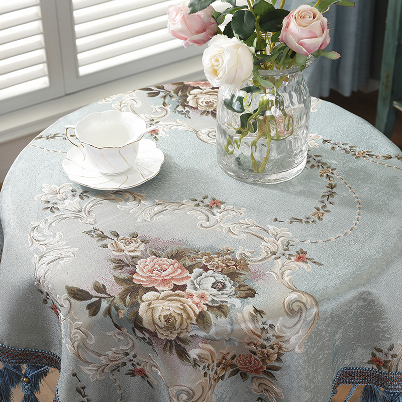 欧式小圆桌布家用客厅茶几台布大圆桌餐桌布布艺圆茶几装饰盖巾