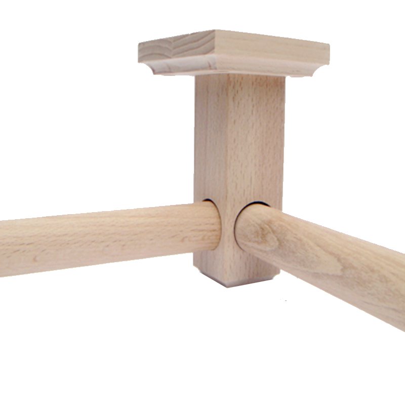 实木挂衣杆窗帘杆晾衣杆固定座配件顶装吊托香樟木榉木法兰衣柜用