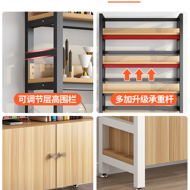 书架置物架落地收纳架子家用卧室小型铁艺储物架客厅多层简易书柜