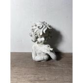 覆古雕像女孩花盆家居客厅装 饰品艺术水泥人头肖像花盆花园植物装