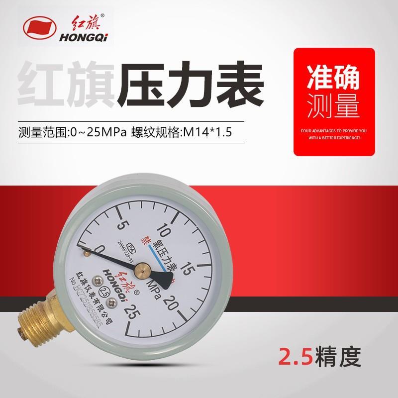 红旗仪表YO-60氧气YAr氩气YH2氢气YN2氮气YCO2二氧化碳丙烷压力表