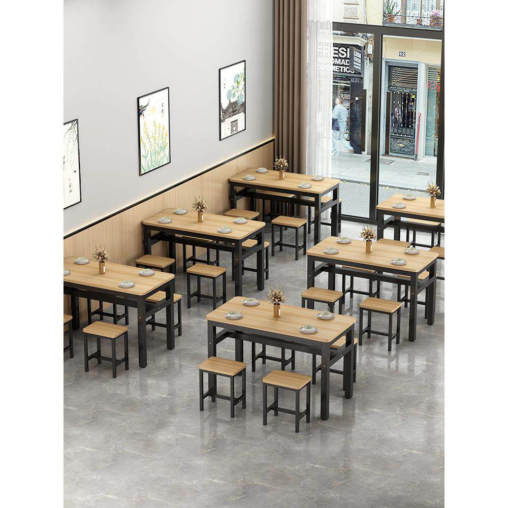 早餐餐厅桌椅组合餐饮商业面馆餐桌快餐店食堂小吃四人长桌