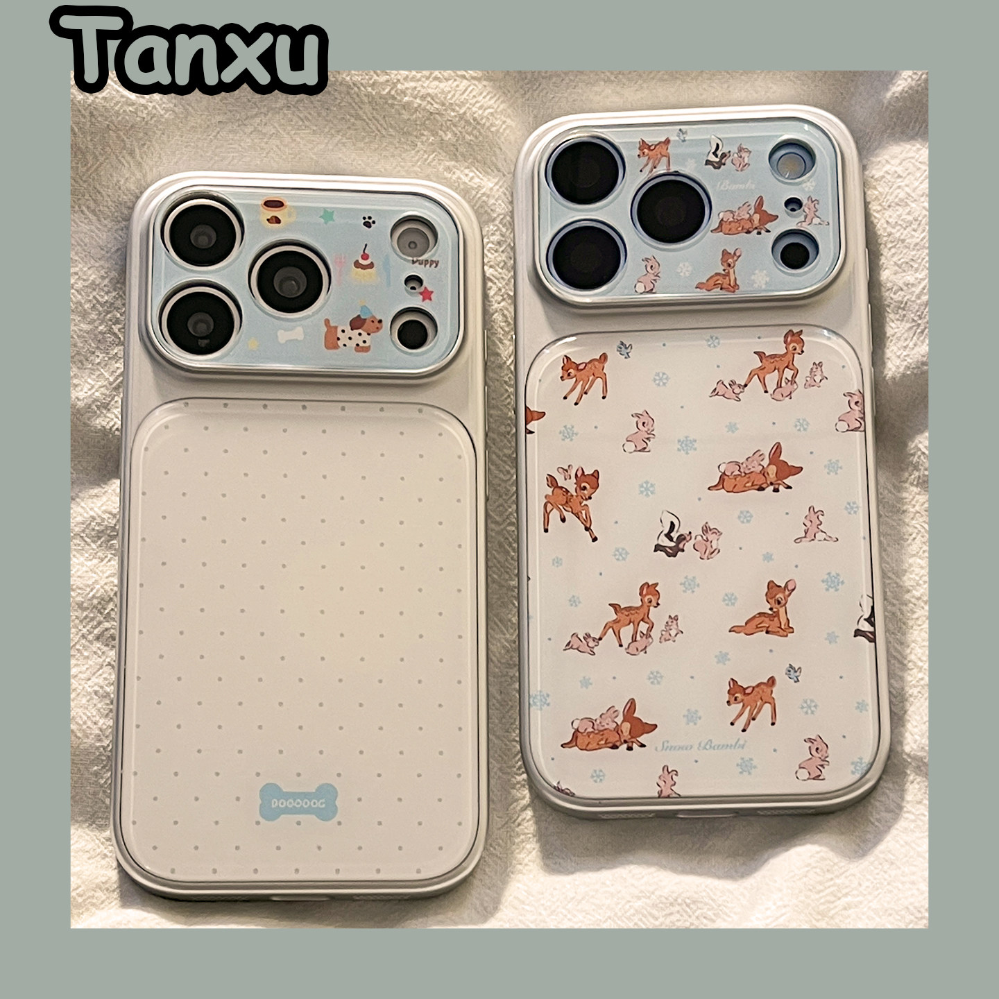 可爱波点腊肠狗梅花鹿适用苹果18promax手机壳iPhone16pro新款17Pro少女心15pm小众18pro个性17pm创意16全包