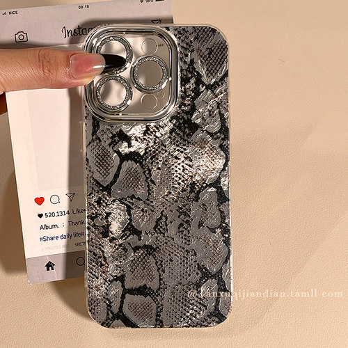 简约闪粉蟒蛇纹理高级手机壳