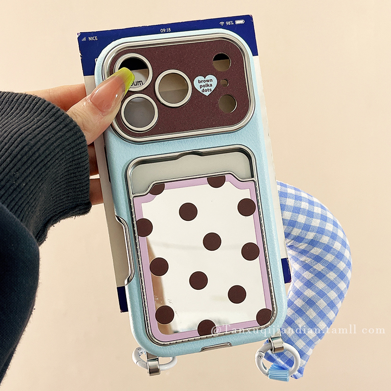 大视窗镜面波点适用苹果手机壳