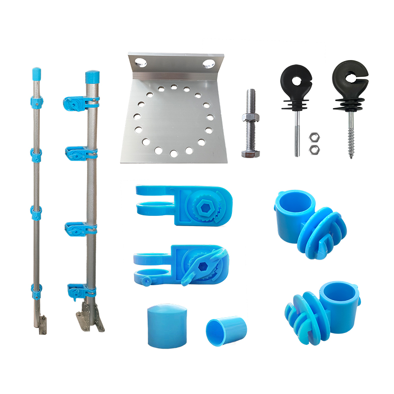 脉冲电子围栏铝合金杆终端承力杆中间受力杆复合型绝缘子畜牧配件