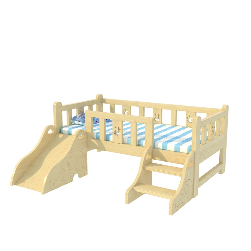 加宽儿童床滑梯床卡通拼接带护栏男孩单人女孩公主宝宝小床实木床