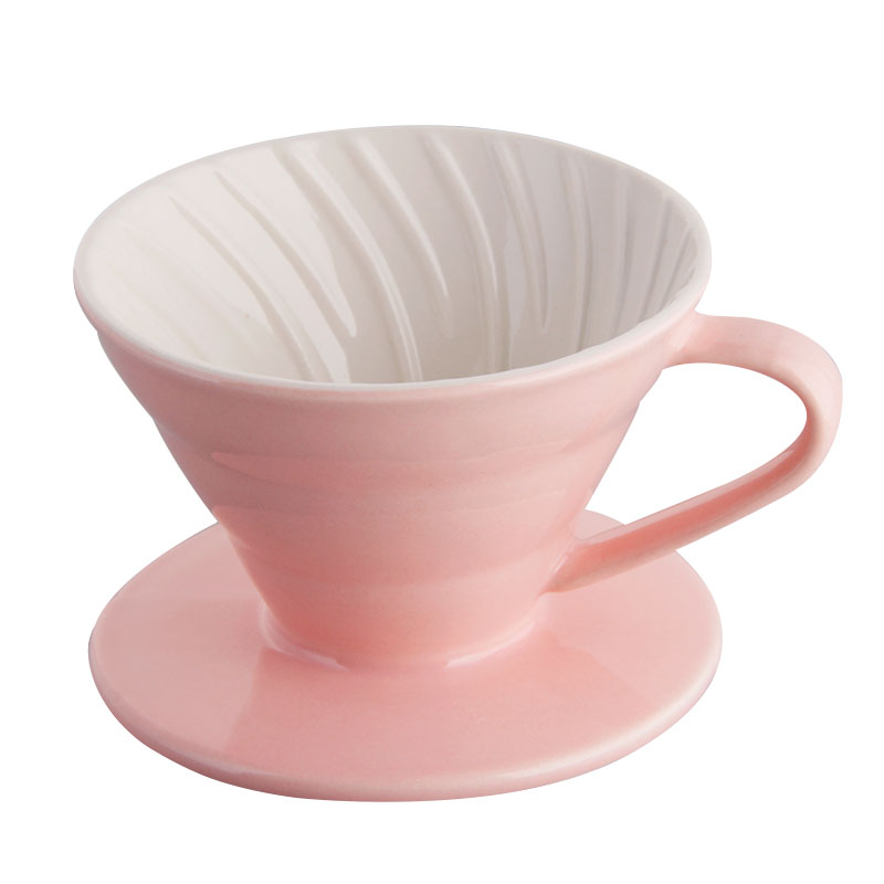 V60咖啡滤杯滴滤陶瓷咖啡滤杯手冲咖啡杯螺旋滤杯配勺