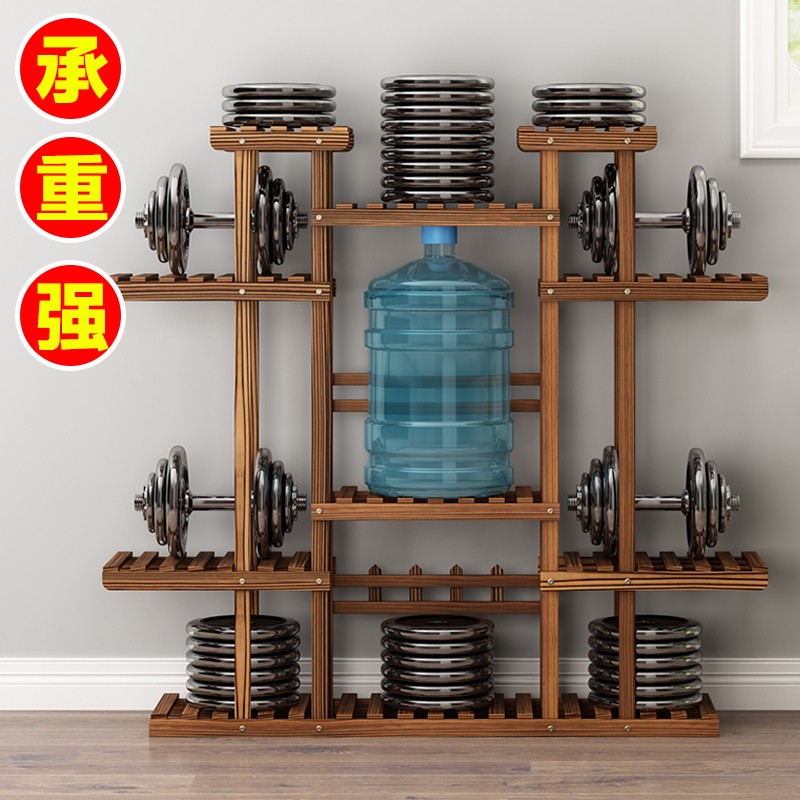 花架子实木质多肉多层室内阳台置物客厅铁艺落地式防腐花盆架简约