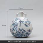 复古青花瓷陶瓷花瓶摆件家居高级感陶罐花器装 博西家居中式 饰品