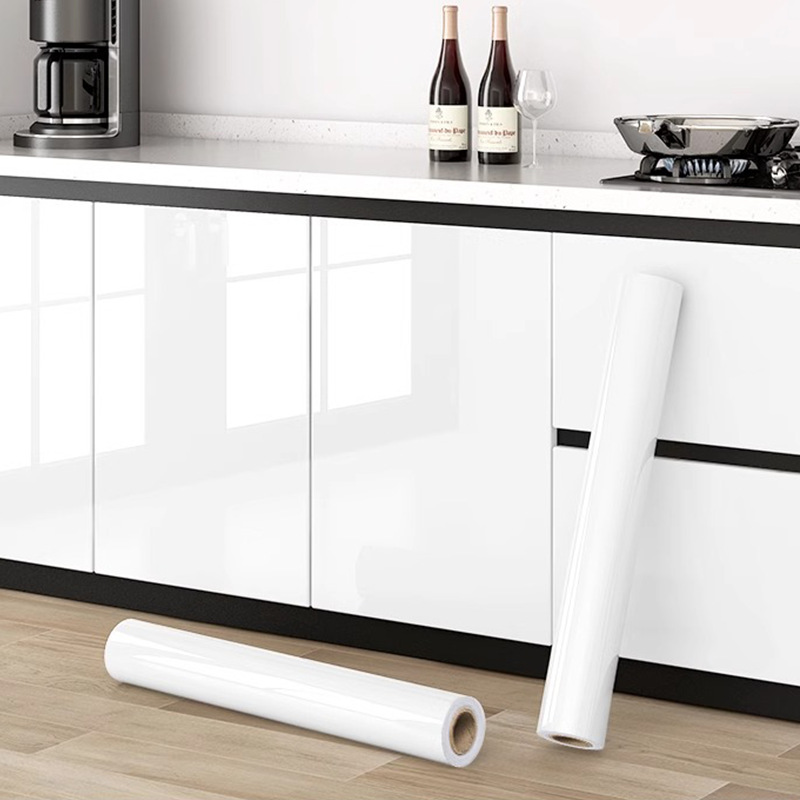 自粘仿烤漆贴纸厨房橱柜门防水防油家具改色桌面大理石灶台专用