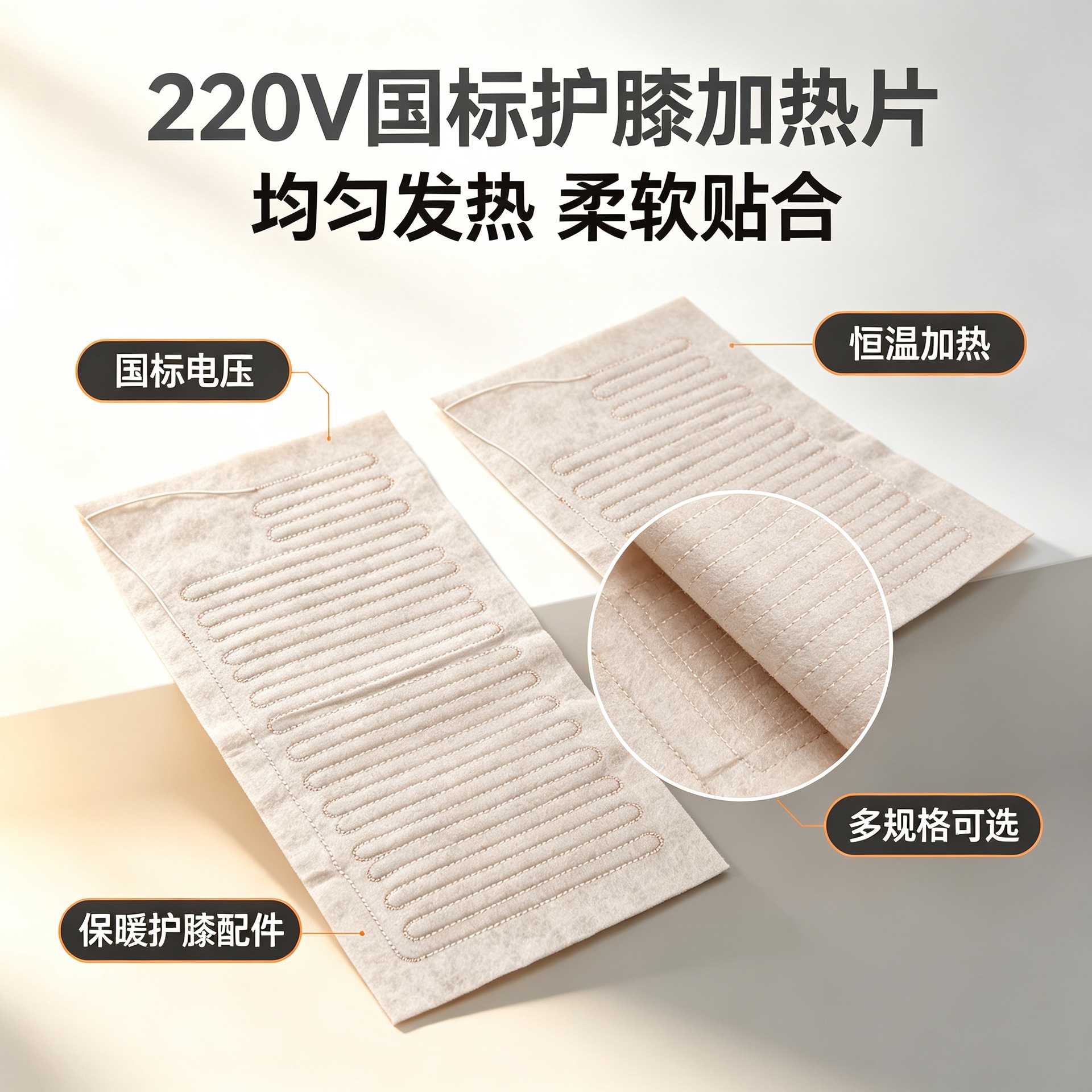 220V电加热护膝片护腰发热保暖无