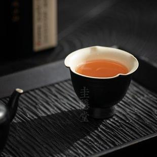 品茗杯主人杯个人单杯 圭隐堂粉引手工陶瓷茶杯家用复古侘寂风日式
