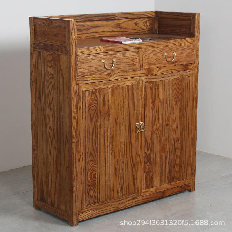 做旧老榆木桌面吧台收银服务台古典中式家居餐厅