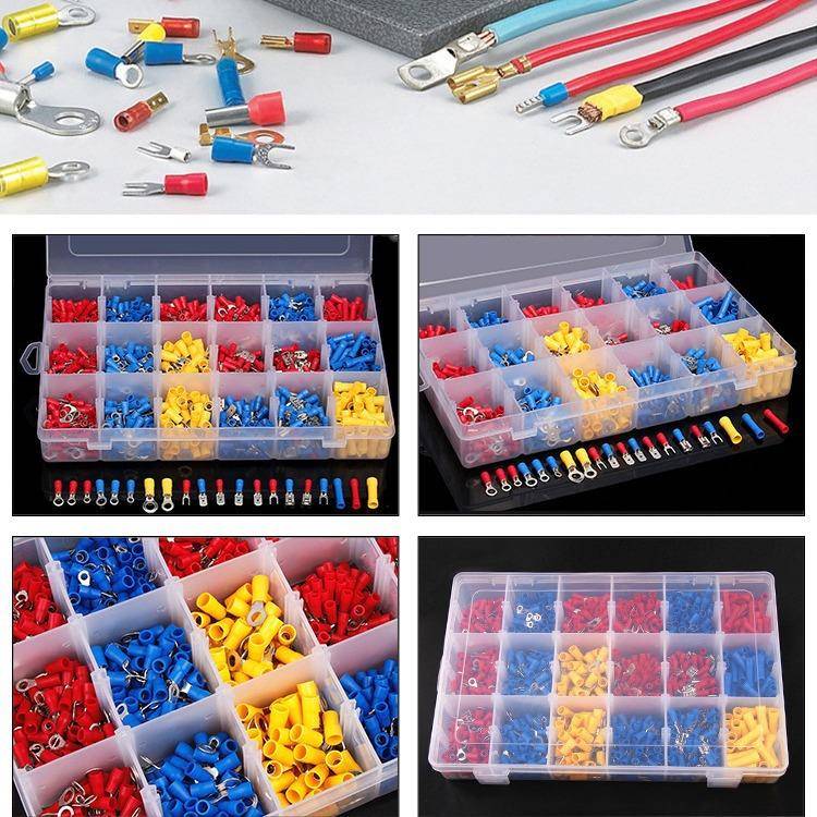 电商1KEB蓝50pcs红黄0组合冷压线端子套装预绝缘接连接铜端子货