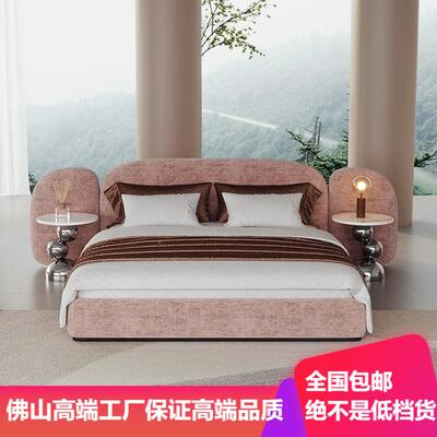 S23192高主端大气意极简布艺床现代简约卧软法包双人床式奶油式风