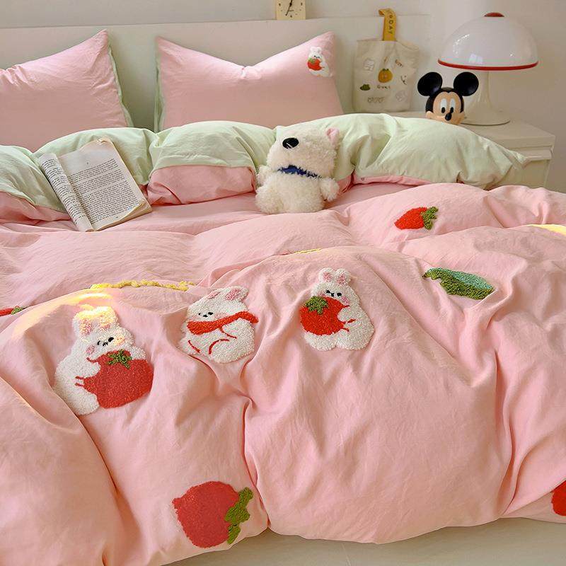 A类母YCM-1104婴水洗棉单卡通绣床花床单套被枕套宿舍人三件套四,床上用品,床品套件/四件套/多件套,淘宝优惠券,粉丝福利购,淘宝优惠卷