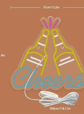 爆款led霓虹ECZ灯灯酒吧气氛广告发光墙饰酒瓶造装型灯氛牌围灯