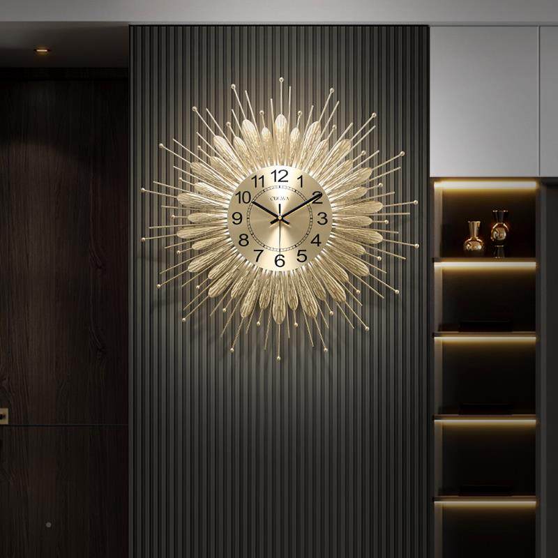 ?现代轻Fh(x}b*h奢感大钟表挂钟客厅时钟挂创意气2墙02音5新款静,家居饰品,台钟/闹钟,淘宝优惠券,粉丝福利购,淘宝优惠卷