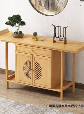 案QVB新中玄关桌轻奢案台实木玄关家用条供桌玄关台入户式玄关柜