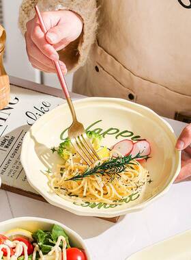 奶风碗碟套装家碗用2025新款动XNW物卡通可油高颜值饭碗筷碗盘爱