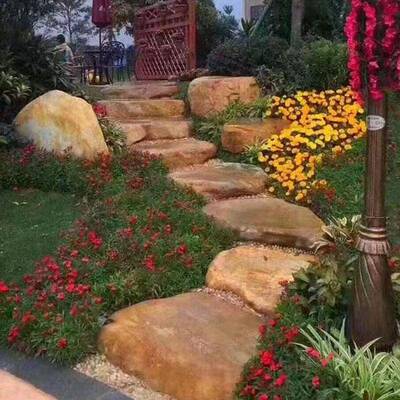 天然蜡石原241223石鱼黄池假山林造景石黄色石头驳岸石草园坪点缀