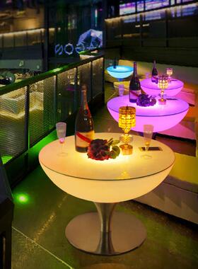 发光酒吧桌椅散台几组合户外圆形吧茶桌KPWFT台V清吧意创酒馆高脚