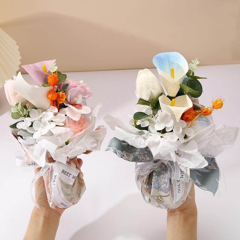 创意玻璃罩客香皂束摆件浪漫永肥生皂花束厅摆件YSH-6016装饰花现