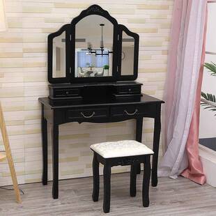 梳卧妆藤编PDD28963翻台盖美式 乡村实木古代小户店度假村酒化妆化