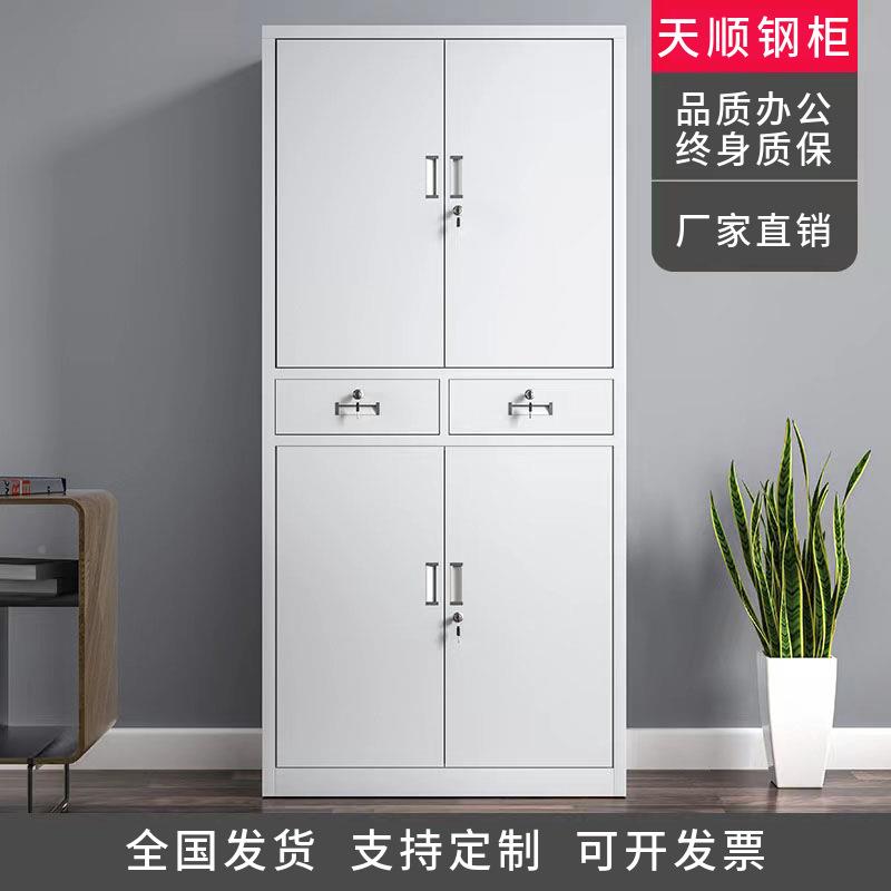 门文双料件柜铁皮柜子办公室文件铁资柜皮二门铁柜办公双门文件2