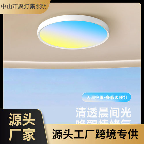 2025新款天镜灯卧室吸顶灯智能全光谱多彩色LED天际灯中山灯具厂
