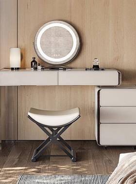 新款意式轻奢岩板化现代卧XSA室梳妆台极简奢华克力悬亚一体式妆