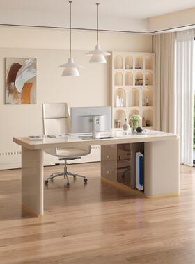 l型现代岩板UTK桌极椅医美询轻奢白色转角简老板咨桌书桌办公桌书