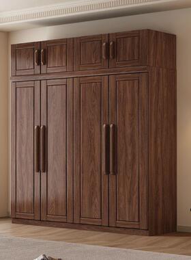 新中收式黑桃木实木胡衣柜ZFO用大容量纳储物家柜大衣橱新款全套