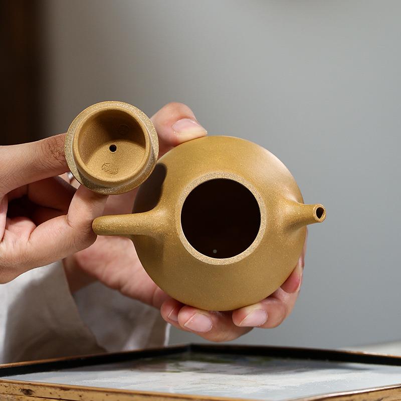 宜兴紫壶原矿段泥手子冶石瓢手工小量茶壶1砂120c容c工壶红茶