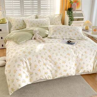 定制纯棉四件式全棉100小碎花180x200被套尺寸床单床笠款定做床上