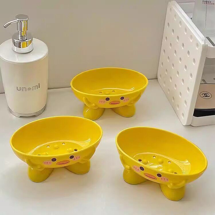 肥皂盒家用可爱卡通卫生间肥皂盒沥水小黄鸭香皂盒宿舍加厚置物架