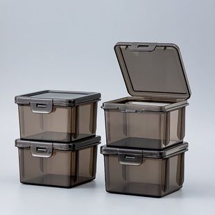 卡片收纳盒翻盖ins透明盒子收纳盒收纳整理防尘多功能桌面整理盒