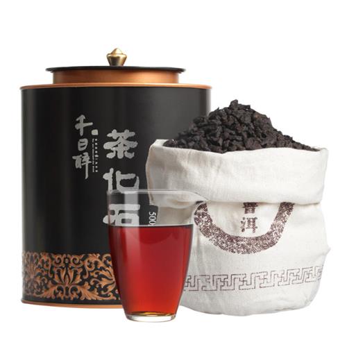 千日醉茶化石碎银子普洱茶 特级糯米香茶叶熟普洱古树熟茶500克