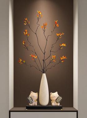 时来运转花艺摆件轻奢客厅入户玄关电视柜竖高花瓶装饰品乔迁礼物