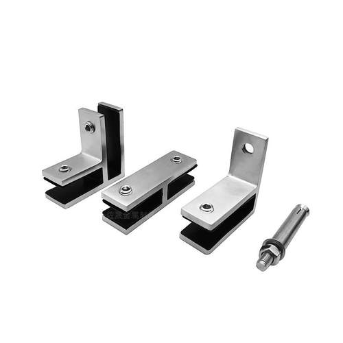 304不锈钢无框玻璃夹扶直楼梯护栏玻璃连接防晃动靠墙固定夹配件