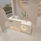 收银柜台小型烤漆服装 美容院吧台轻奢高级感网红店铺前台柜 店女装