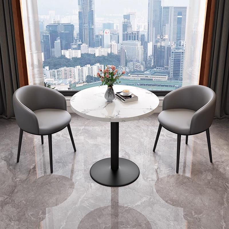 简约现代接待接待洽谈桌椅组合店洽谈办公室小公寓阳台家小圆桌
