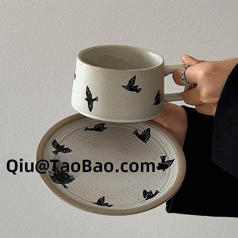 Sanq覆古石器杏花桂花咖啡杯和茶碟中世纪下午茶杯拉花艺术杯小众,餐饮具,咖啡杯,淘宝优惠券,粉丝福利购,淘宝优惠卷