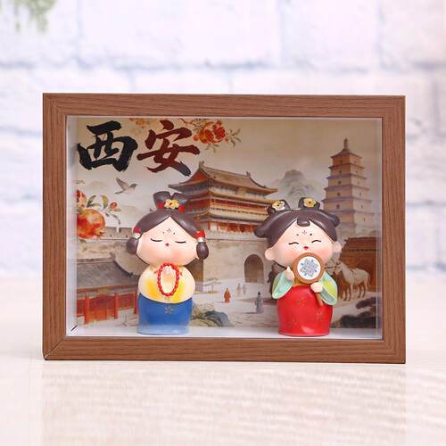 新中式祝福相框唐仕女桌面摆件创意书房玄关客厅电视柜装饰品礼物