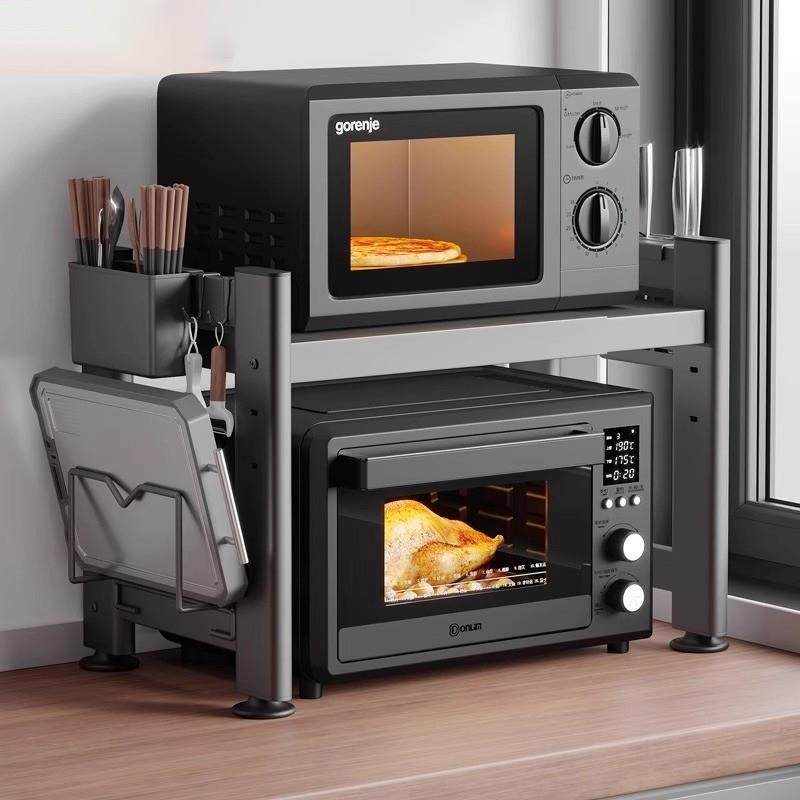 厨房微波炉置物架可伸缩家用双层烤箱架子台面桌面电饭锅收纳层架,厨房/烹饪用具,微波炉置物架,淘宝优惠券,粉丝福利购,淘宝优惠卷