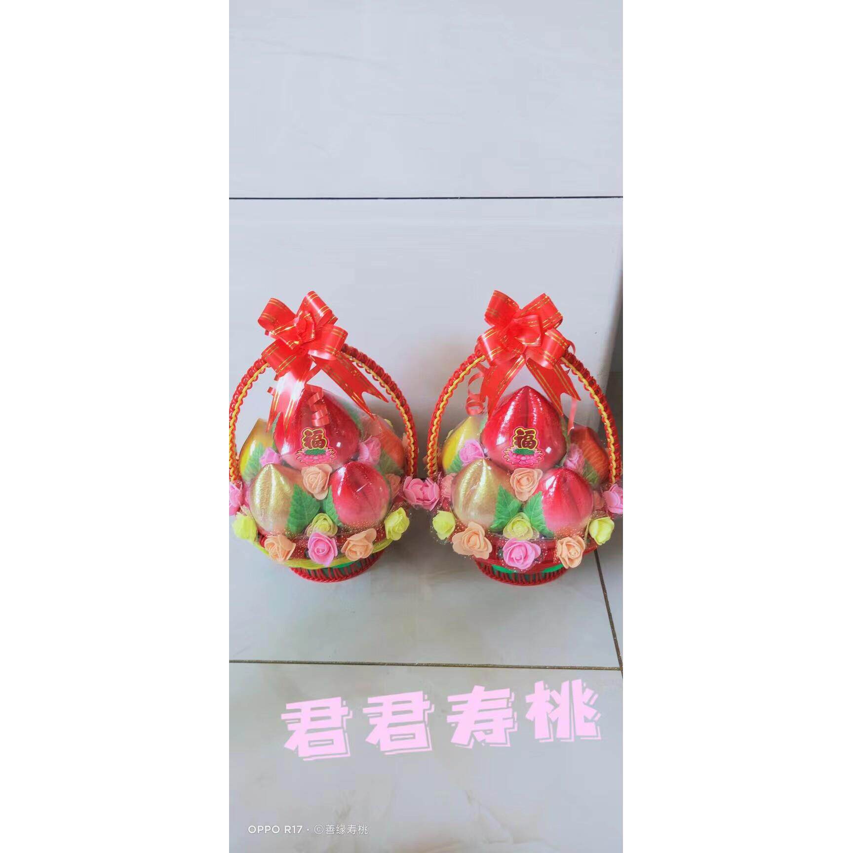 中秋潮汕手工白糖寿桃仙桃拜佛观音妈祖贡品供品家居生日摆件礼品