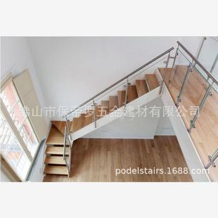 简约建筑装 现代风格 饰工程栏杆钢结构楼梯扶手小户型家用楼梯